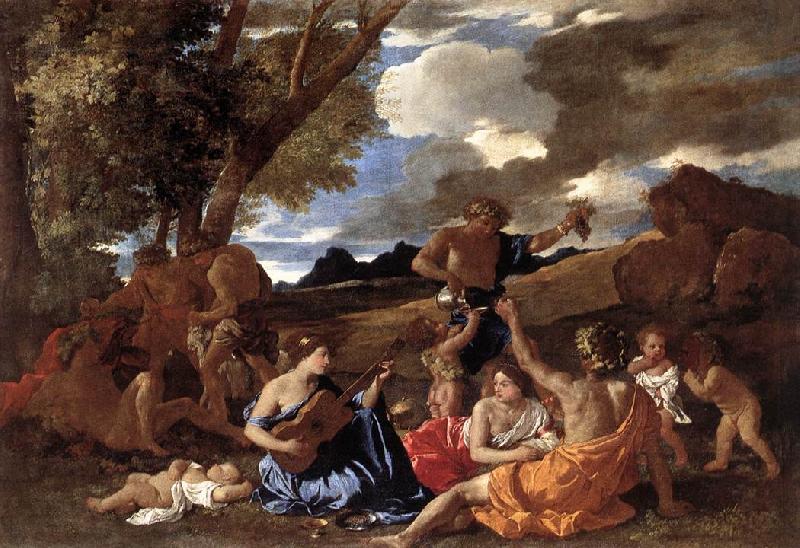 POUSSIN, Nicolas Bacchanal: the Andrians af oil painting image